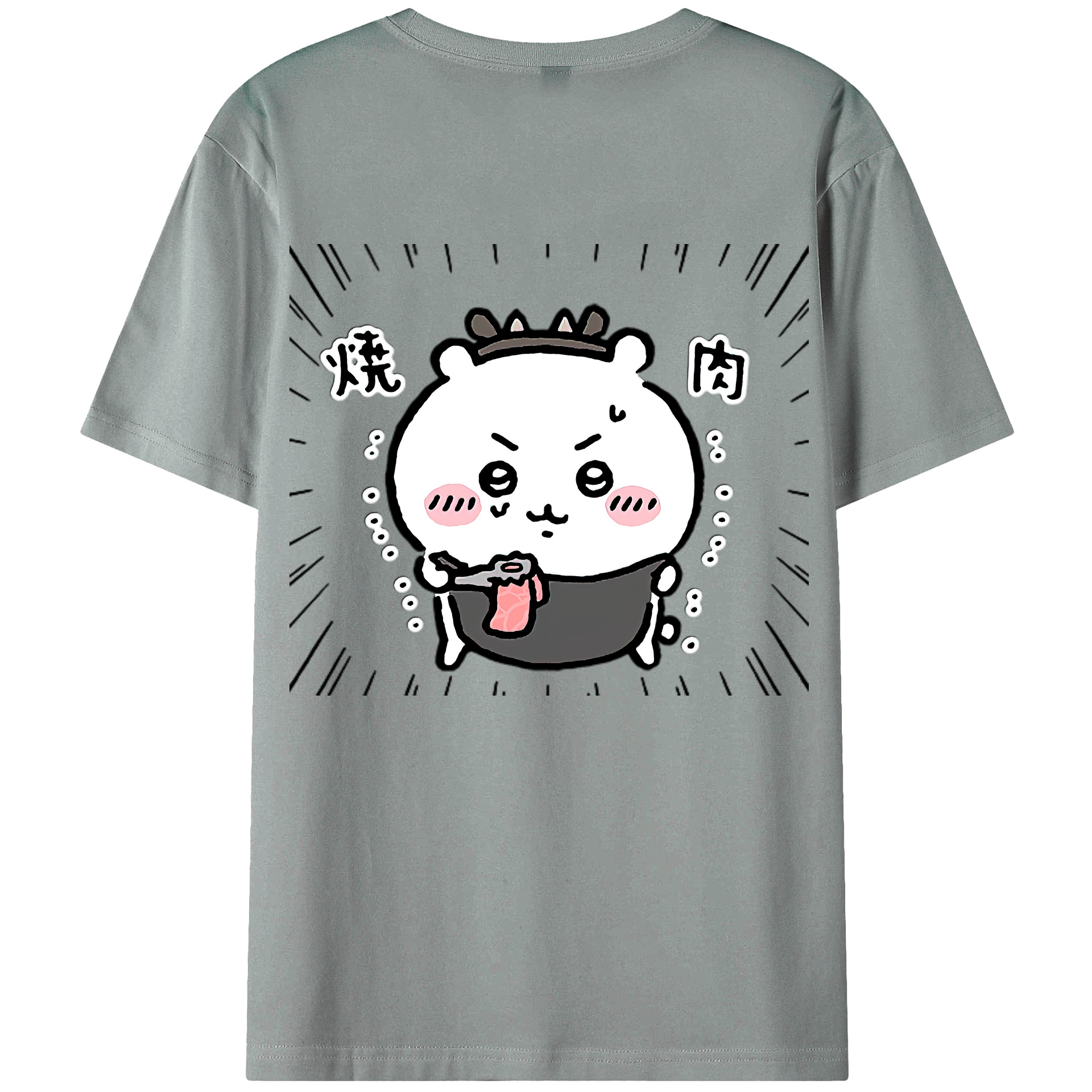 （画像用） ちいかわ ちいかわ Chii-kawa chiikawa 綿100％ メンズ半袖Tシャツ（バックプリント） 通気性